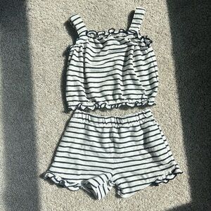 Toddler matching nautical striped set - shorts and tank!